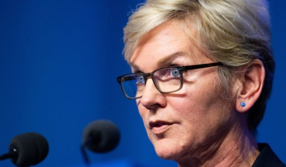 Secretary of Energy Jennifer Granholm speaks at the 67th Annual Regular Session of the General Conference of the International Atomic Energy Agency in Vienna, Austria, on Monday.