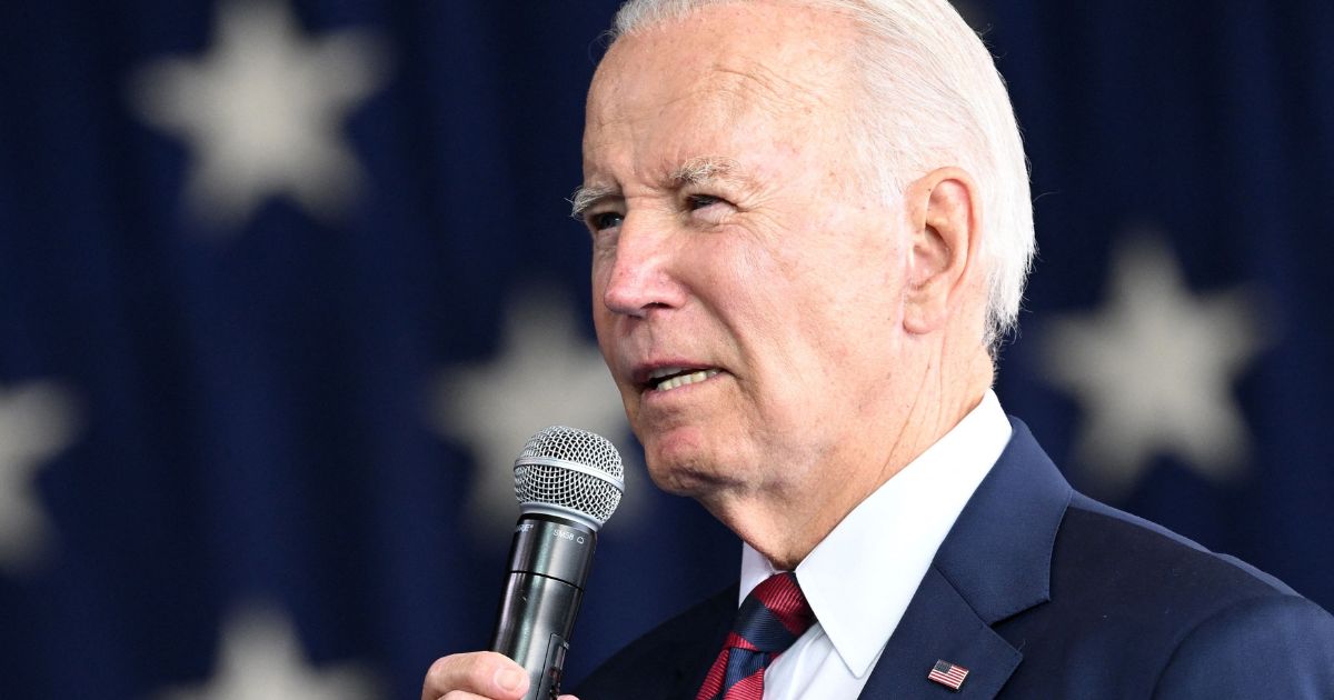 President Joe Biden delivers remarks to service members, first responders, and their families on the 22nd anniversary of the 9/11 terrorist attacks at Joint Base Elmendorf-Richardson in Anchorage, Alaska, on Monday.