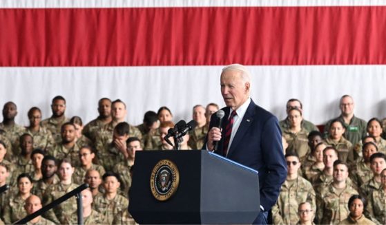 President Joe Biden delivers remarks to service members and others at Joint Base Elmendorf-Richardson in Anchorage, Alaska, on Monday, the 22nd anniversary of the 9/11 terrorist attacks.