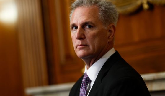 Speaker of the House Kevin McCarthy listens during a news conference at the U.S. Capitol on Friday in Washington, D.C.