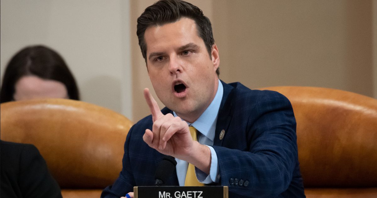 GOP Rep. Matt Gaetz of Florida, seen in a file photo from December 2019, is demanding answers from the Bureau of Alcohol, Tobacco and Firearms about a raid on one of his constituents who testified about the federal agency before Congress.