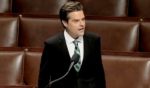 Rep. Matt Gaetz speaks on the floor of the House of Representative on Tuesday, discussing the national debt.