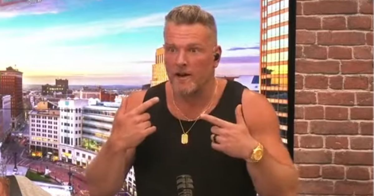 Pat McAfee reacts after letting the F-word slip on ESPN.