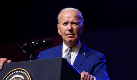 Joe Biden speaking at a media conference in Hanoi, Vietnam