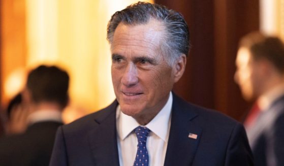 Sen. Mitt Romney of Utah leaves a Republican policy luncheon at the U.S. Capitol in Washington on May 31.