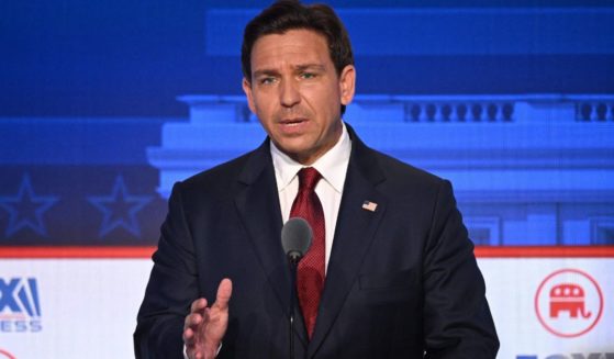 GOP presidential candidate and Florida Gov. Ron DeSantis speaks during the second Republican primary debate at Ronald Reagan Presidential Library in Simi Valley, California, on Wednesday.