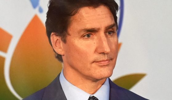 Canadian Prime Minister Justin Trudeau looks on during a news conference after the closing session of the Group of 20 summit in New Delhi on Sunday.