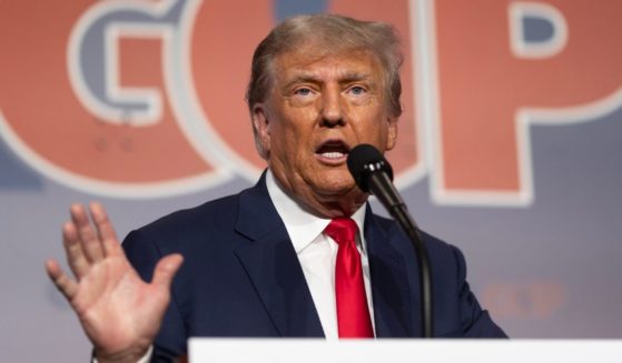 Former President Donald Trump speaks on Friday in Anaheim, California.