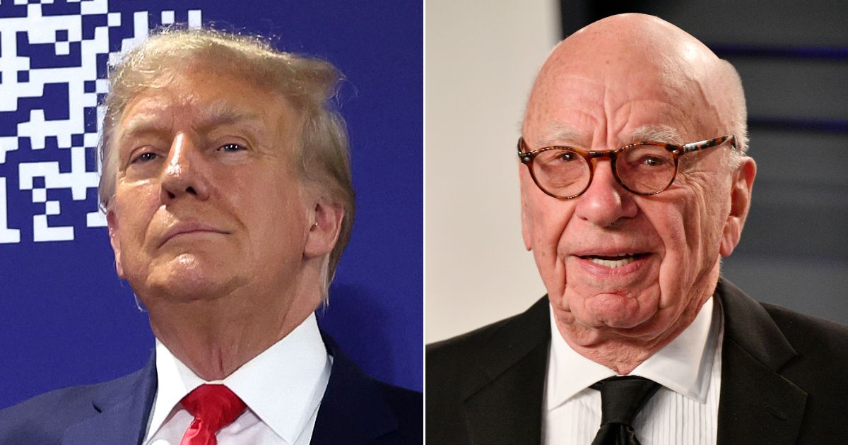 Former President Donald Trump, left, weighed in on the news of Fox News CEO Rupert Murdoch's abrupt announcement that he is stepping down.