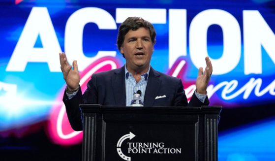 Tucker Carlson speaks at a Turning Point Action conference