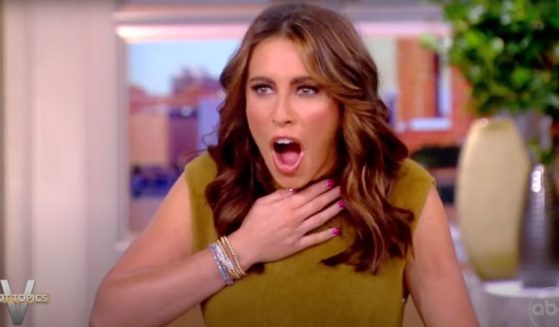 "The View" co-host Alyssa Farah Griffin reacts with disbelief over the pregnancy question from Whoopi Goldberg.