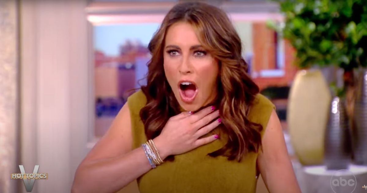 "The View" co-host Alyssa Farah Griffin reacts with disbelief over the pregnancy question from Whoopi Goldberg.