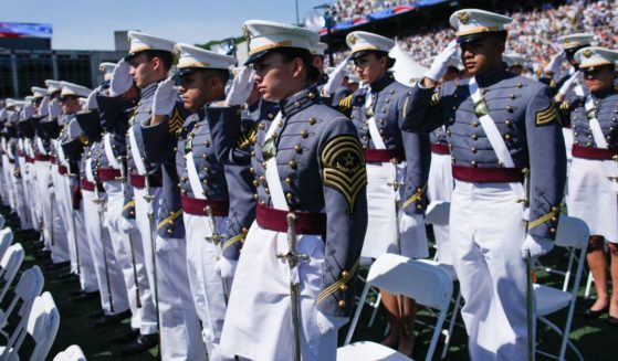 Class of 2023 cadets attend their graduation at the US Military Academy West Point, on May 27 in West Point, New York. A group is suing the school, accusing it of racial discrimination in its admission practices.