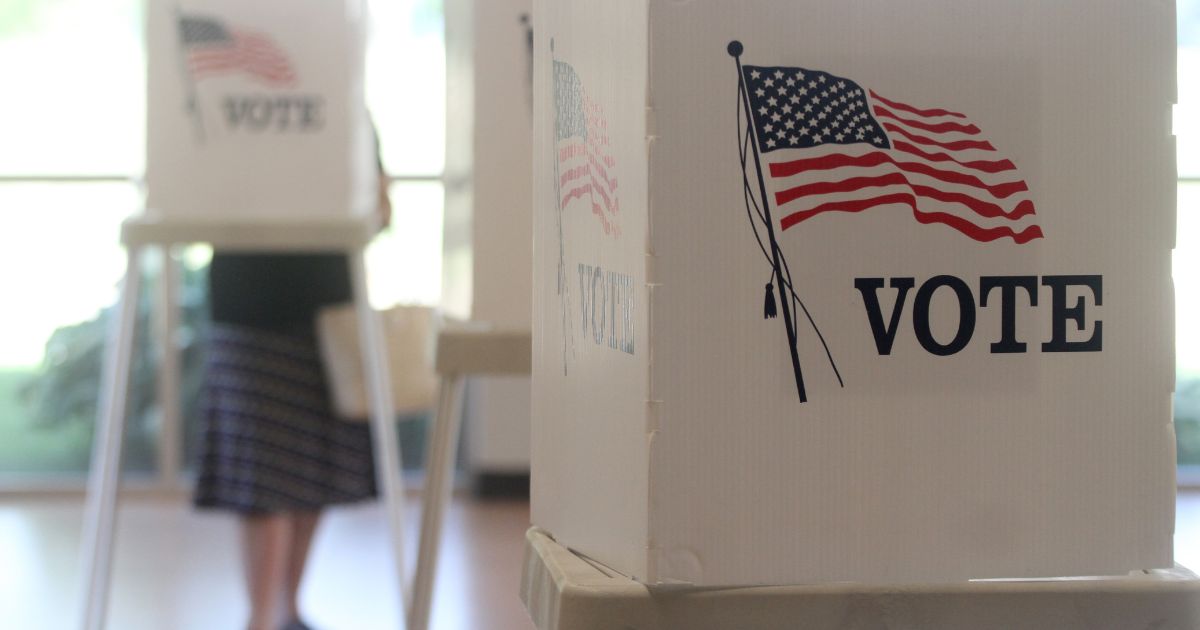 The above image is of an election booth.