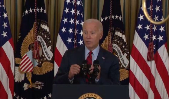 President Joe Biden gives remarks Wednesday during a press briefing at The White House.
