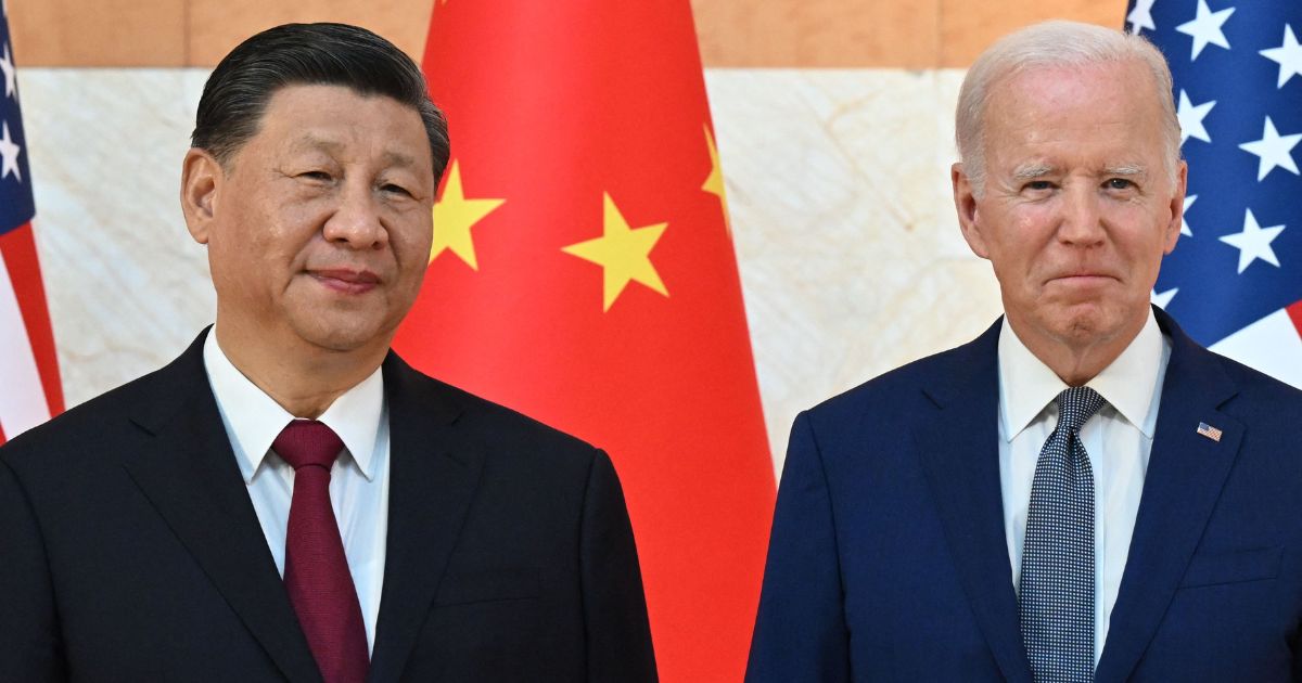 President Joe Biden (R) and China's President Xi Jinping (L) meet on the sidelines of the G20 Summit in Nusa Dua on the Indonesian resort island of Bali on Nov. 14, 2022.