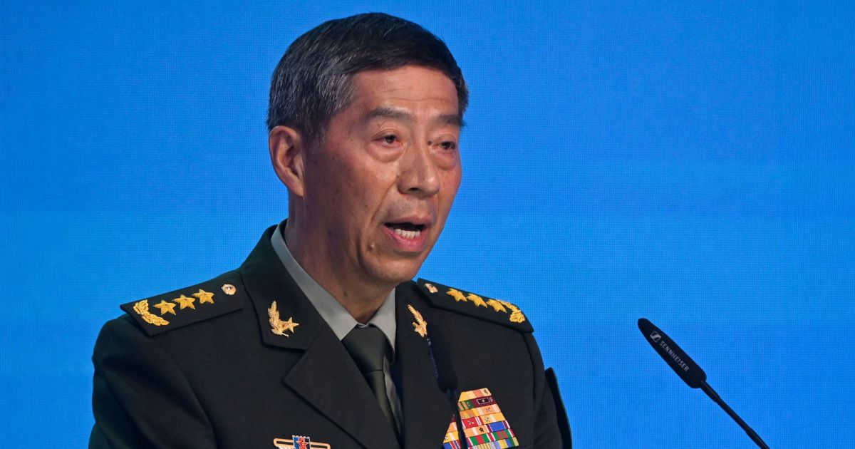 China's Defence Minister Li Shangfu addresses a speech during the Moscow Conference on International Security in Kubinka, in the outskirts of Moscow, on Aug. 15.