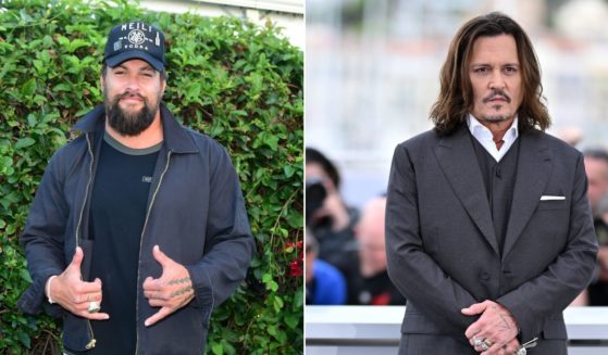 Actor Jason Momoa allegedly dressed up as Johnny Depp on the set of "Aquaman."