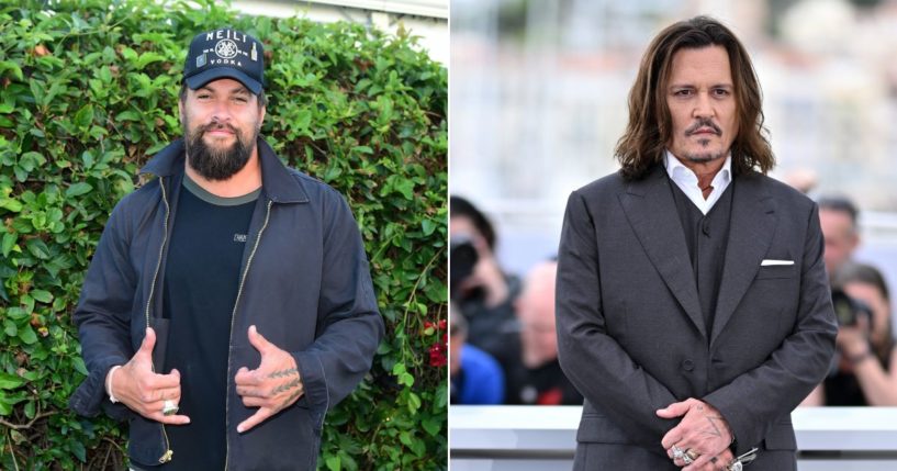 Actor Jason Momoa allegedly dressed up as Johnny Depp on the set of "Aquaman."