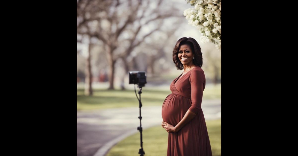 This Twitter screen shot shows one of the fake, AI-generated viral images of former first lady Michelle Obama.