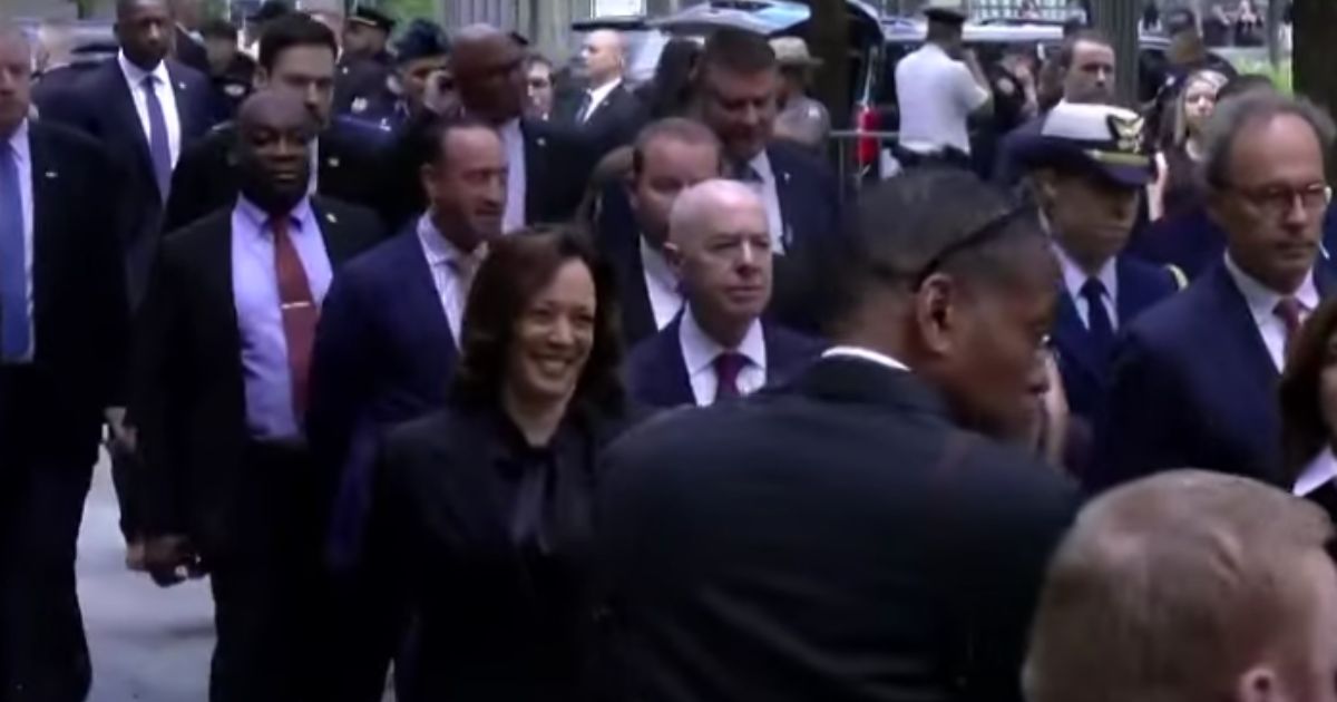 Vice President Kamala Harris is seen at the 9/11 memorial in New York City on Monday.