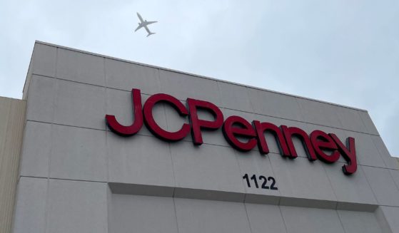A sign is posted on the exterior of a JCPenney store at The Shops at Tanforan on Friday in San Bruno, California.