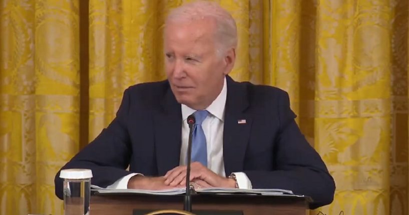 President Joe Biden speaks at the White House on Monday.