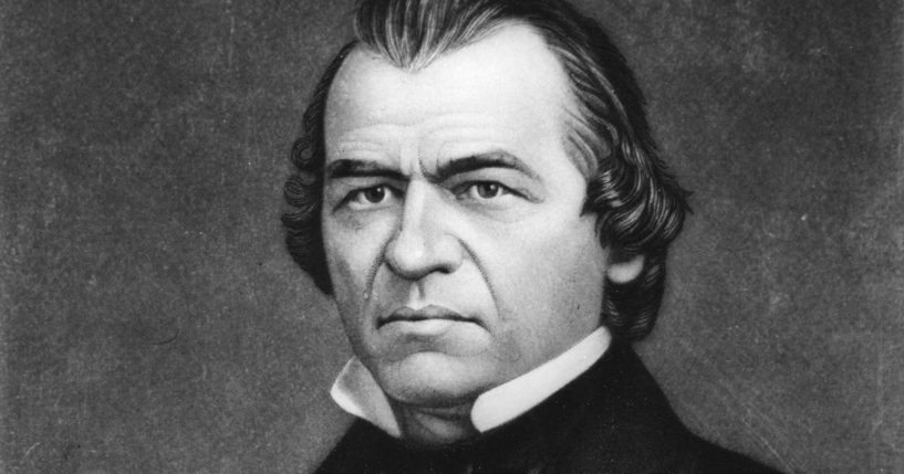 President Andrew Johnson is seen in the above image.
