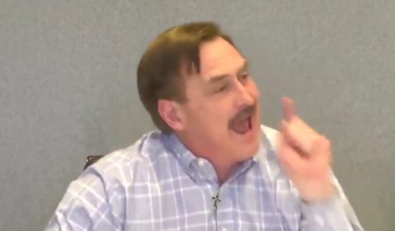 This Twitter screen shot shows Mike Lindell responding to remarks made during a deposition.