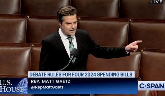 Florida GOP Rep. Matt Gaetz speaks on the House floor on Tuesday.