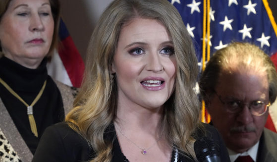 Jenna Ellis, then a member of then-President Donald Trump's legal team, speaks during a news conference in Washington, D.C., on Nov. 19, 2020. On Tuesday, Ellis took a plea deal in the Georgia election interference trial, where Trump is one of the defendants.