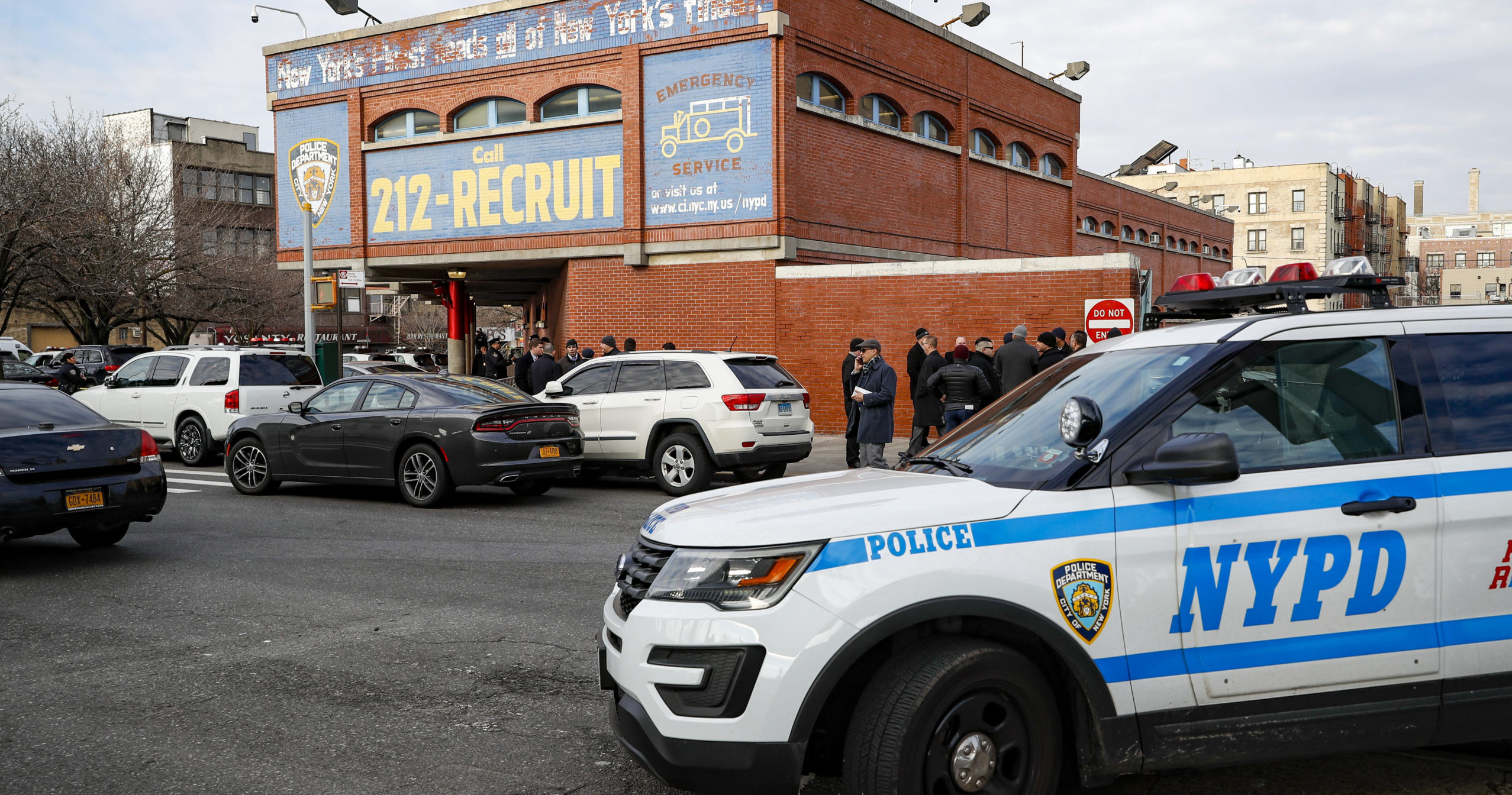 New York City police officers work the scene of a police involved shooting Sunday, Feb. 9, 2020. A gunman who ambushed police in New York City twice in 12 hours, wounding two officers, has been sentenced to 23 years to life in prison, Friday, Oct. 20, 2023.