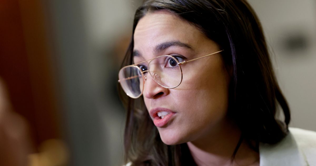 Rep. Alexandria Ocasio-Cortez speaks to reporters at the U.S. Capitol on May 31 in Washington, D.C.