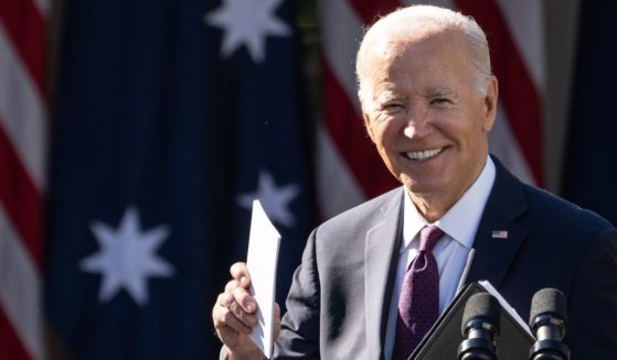 President Joe Biden held an unusually detailed cheat sheet at a White House Rose Garden press conference Wednesday.