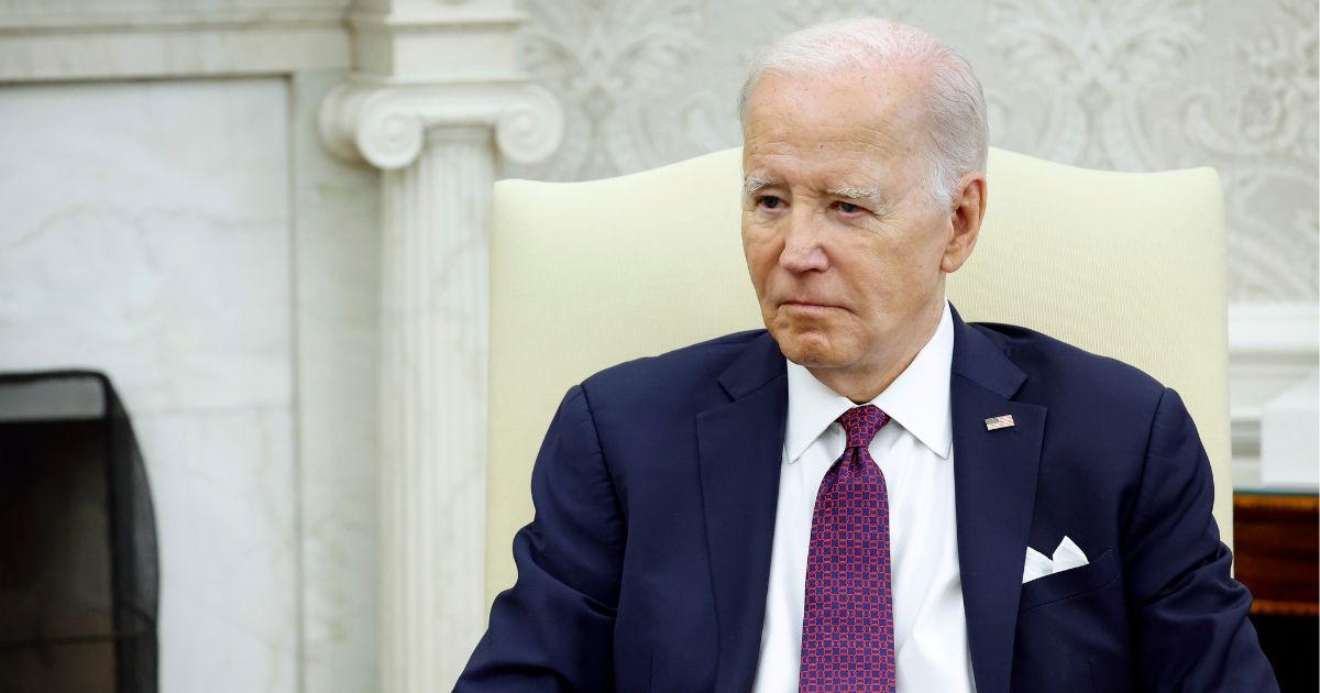 President Joe Biden is seen in a Wednesday meeting in the Oval Office at the White House in Washington, D.C