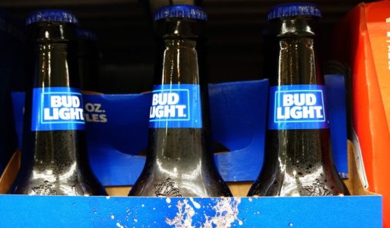 Bud Light, made by Anheuser-Busch, sits on a store shelf in Miami on July 27.