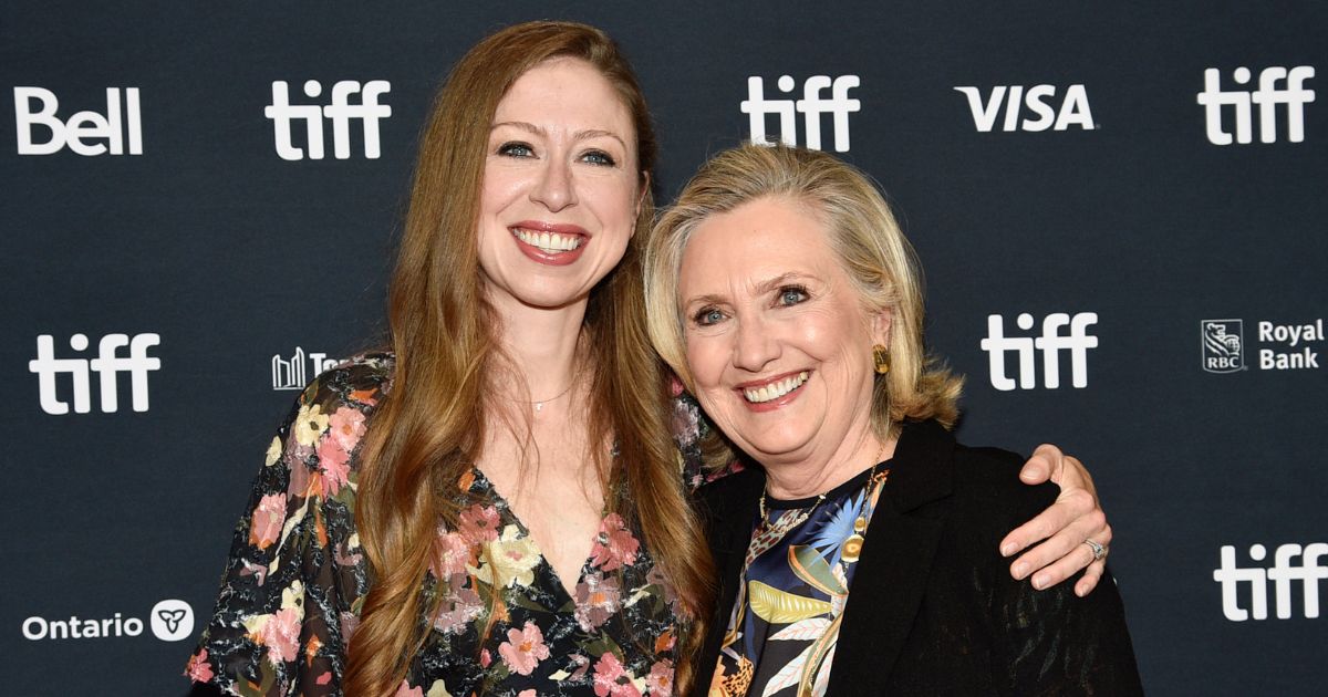 Chelsea Clinton and Hillary Clinton at the premiere of "In Her Hands"