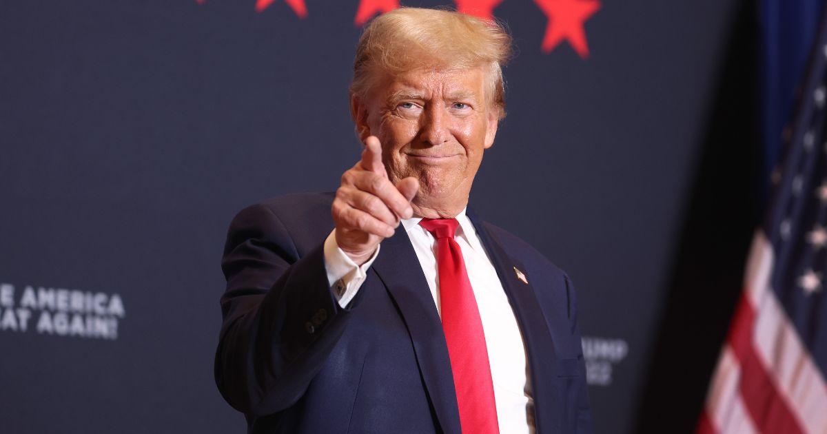 Former President Donald Trump arrives for a rally in Cedar Rapids, Iowa, on Saturday. A recent poll found that Trump would defeat President Joe Biden in Michigan in a theoretical race.