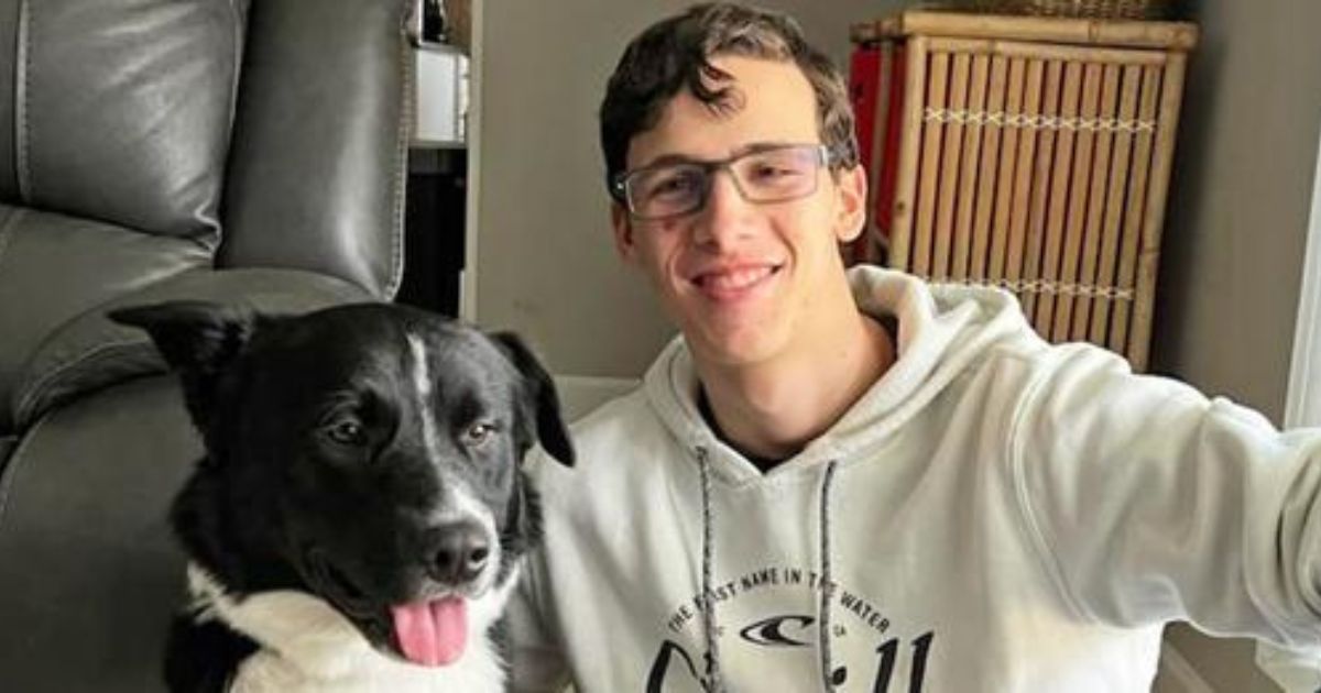 Gabriel Tanner, 17, unexpectedly had a stroke on Aug. 26. Axel the border collie alerted the family to the emergency.