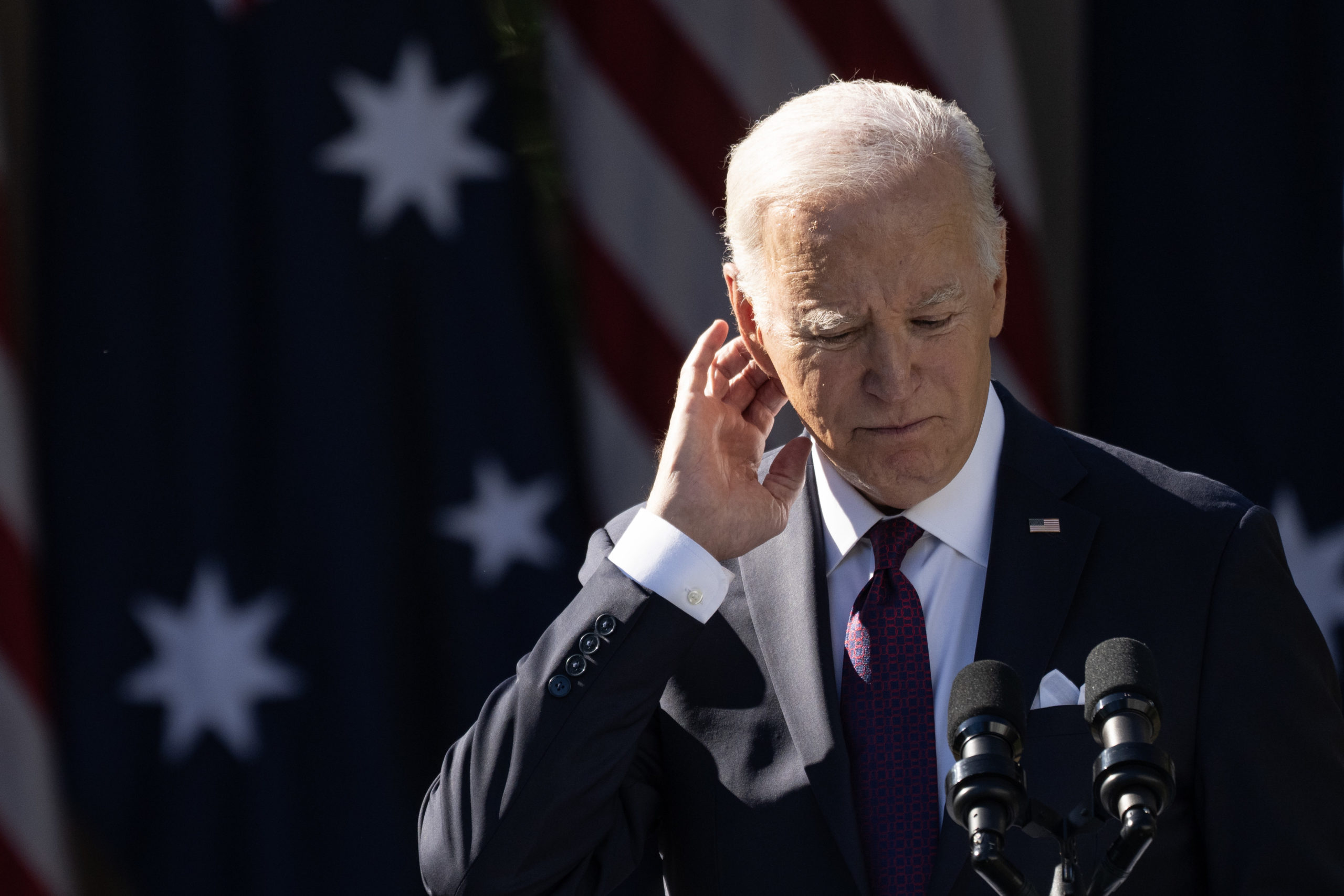 It looks as if President Joe Biden, seen at a Wednesday news conference, will face an additional Democratic challenger in the 2024 presidential campaign.