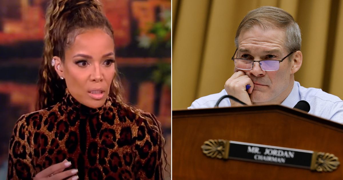 Sunny Hostin, left, co-host of "The View," spoke out against the idea of Republican Rep. Jim Jordan, right, becoming speaker of the House.