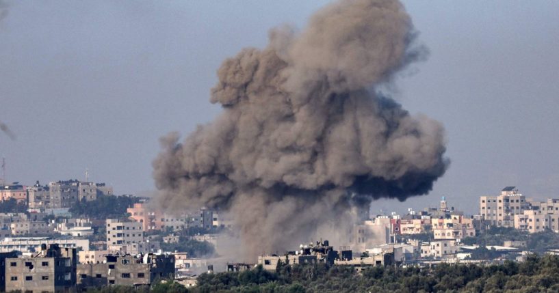 Smoke billows over the northern Gaza Strip during Israeli bombardment on Wednesday.