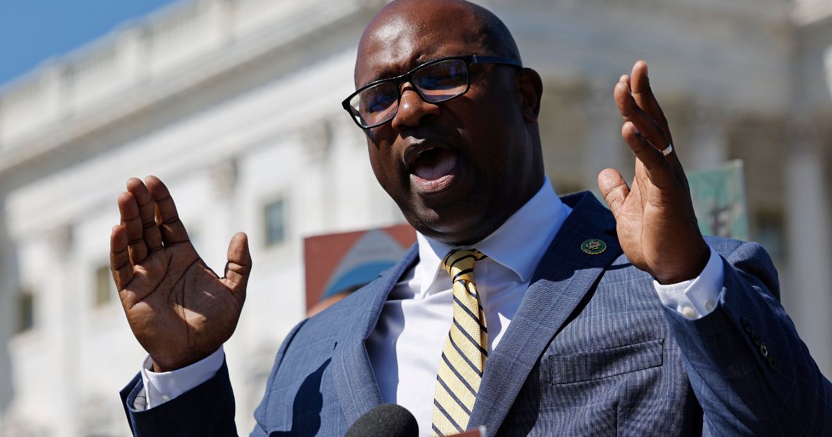 Rep. Jamaal Bowman speaks at a news conference outside the U.S. Capitol on Sept. 27 in Washington, D.C.