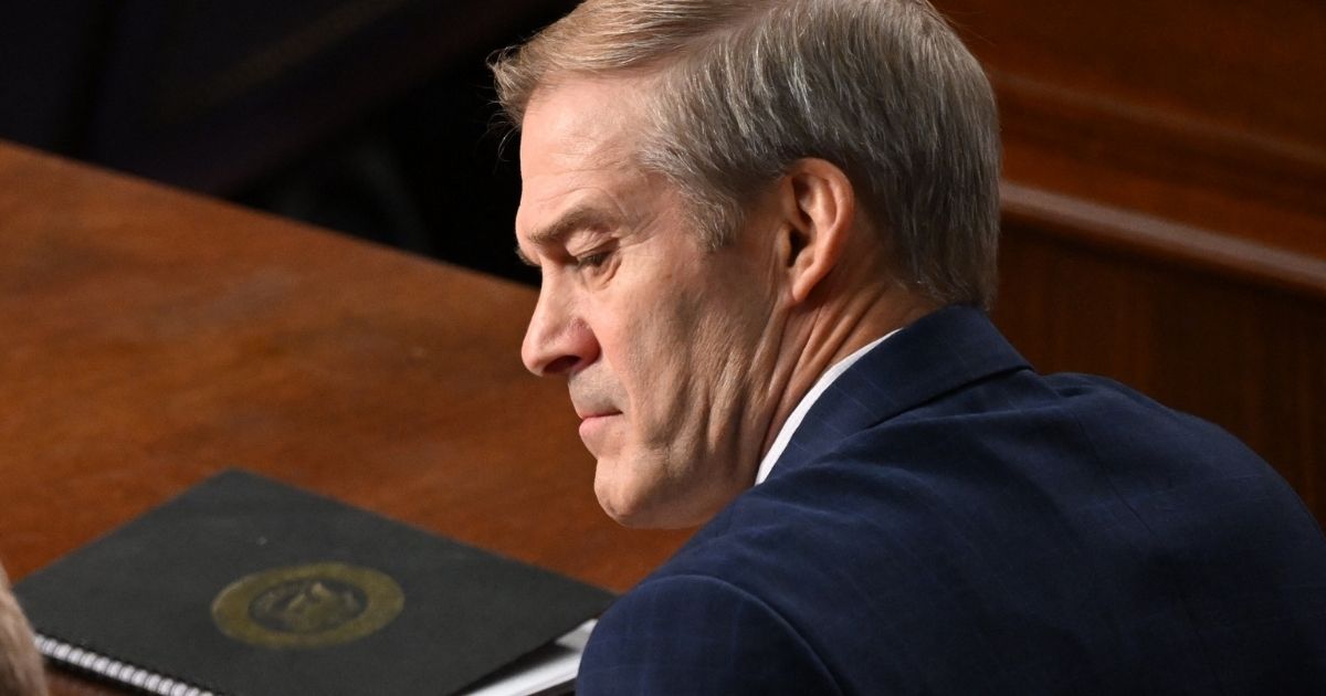 Rep. Jim Jordan listens in the House Chamber of the U.S. Capitol in Washington, D.C., on Tuesday. Jordan did not receive enough votes to become speaker of the House after 20 Republicans voted against him.