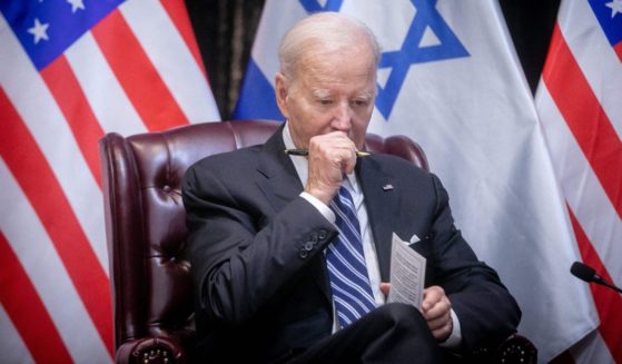 President Joe Biden participates in an Israeli war cabinet meeting with Israeli Prime Minister Benjamin Netanyahu in Tel Aviv, Israel, on Wednesday.