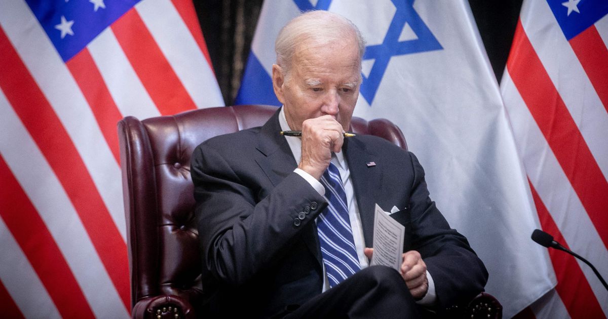 President Joe Biden participates in an Israeli war cabinet meeting with Israeli Prime Minister Benjamin Netanyahu in Tel Aviv, Israel, on Wednesday.