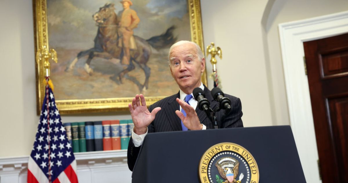 President Biden delivers remarks Friday in the White House.