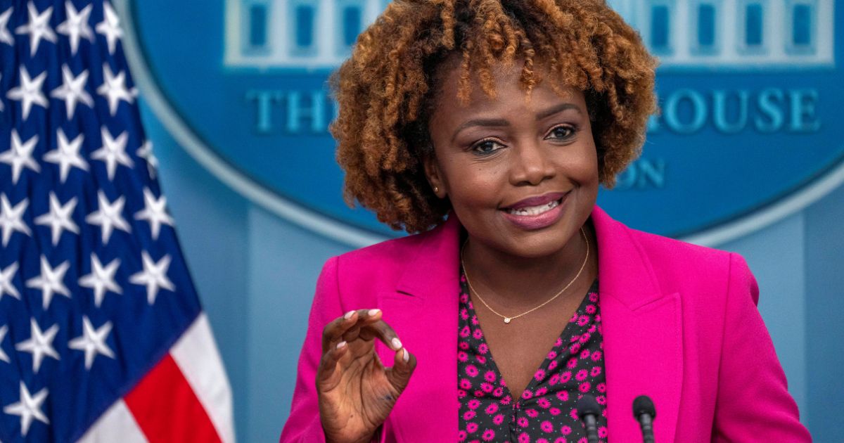 White House press secretary Karine Jean-Pierre speaks during a news conference in the briefing room of the White House in Washington on Sept. 22.