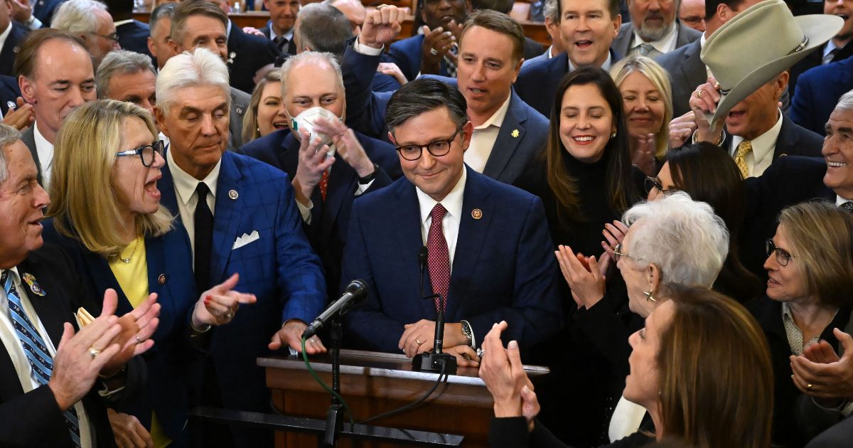 Louisiana Republican Rep. Mike Johnson is applauded after being nominated speaker of the U.S. House of Representatives at Capitol Hill in Washington, D.C., on Wednesday.