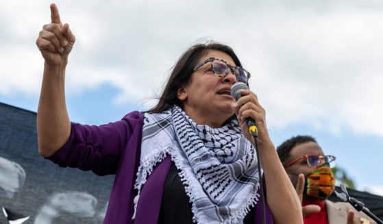 Democratic Rep. Rashida Tlaib of Michigan speaks during a demonstration calling for a ceasefire in Gaza near the Capitol in Washington on Wednesday.
